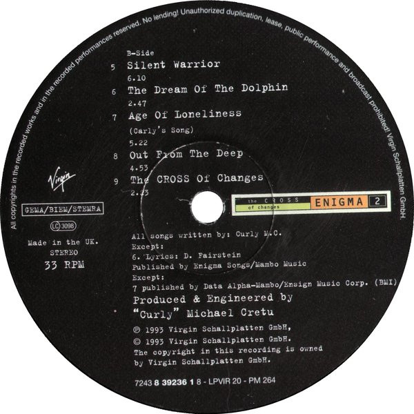 Enigma - The Cross Of Changes | Virgin (LPVIR 20) - 4