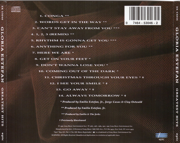 Gloria Estefan - Greatest Hits | Epic (EK 53046) - 2 Gloria Estefan - Greatest Hits | Epic (EK 53046) - 2