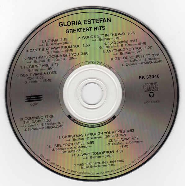 Gloria Estefan - Greatest Hits | Epic (EK 53046) - 3 Gloria Estefan - Greatest Hits | Epic (EK 53046) - 3