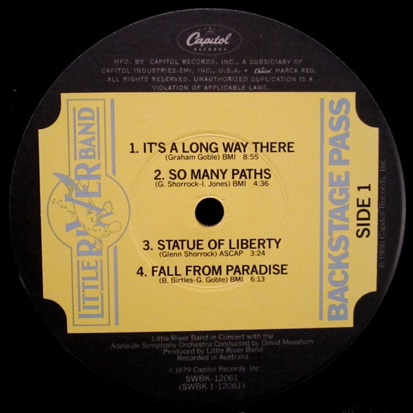 Little River Band - Backstage Pass | Capitol Records (SWBK-12061) - 4 Little River Band - Backstage Pass | Capitol Records (SWBK-12061) - 4