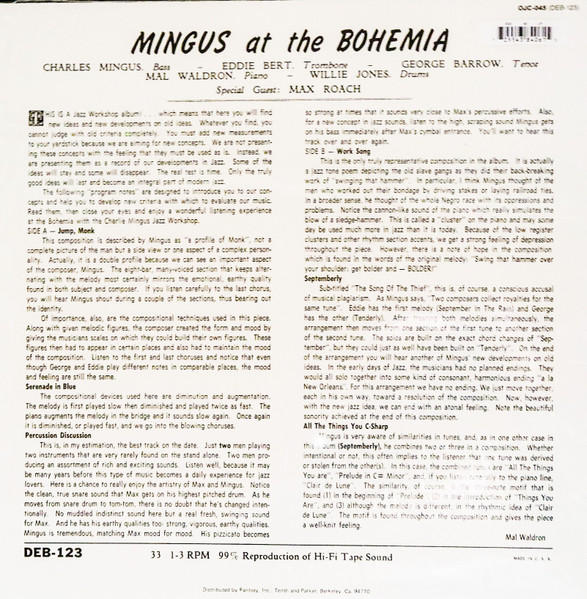 Charles Mingus - Mingus At The Bohemia | Original Jazz Classics (OJC-045) - 2 Charles Mingus - Mingus At The Bohemia | Original Jazz Classics (OJC-045) - 2