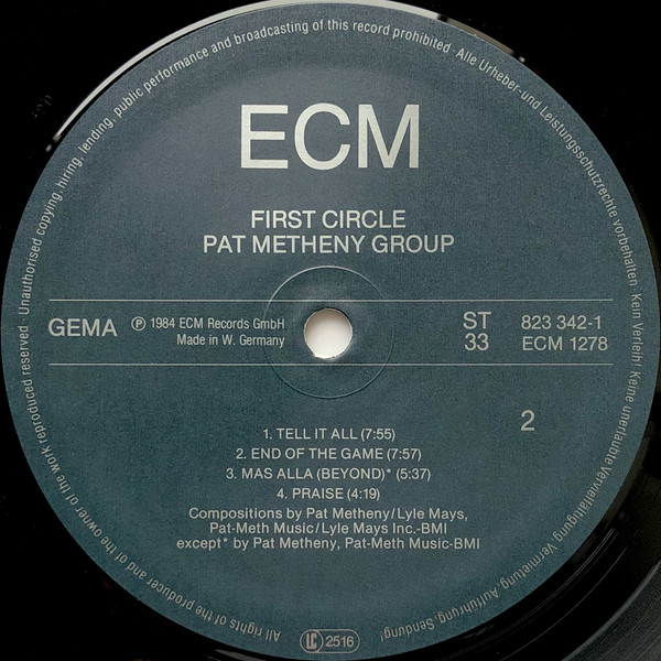 Pat Metheny Group - First Circle | ECM Records (ECM 1278)