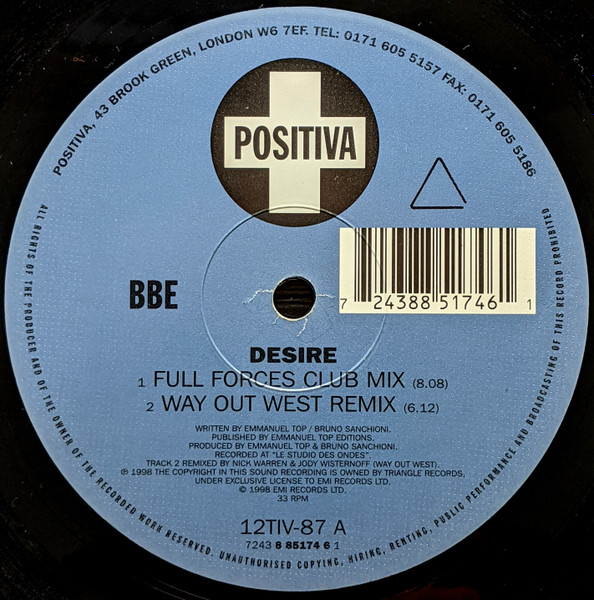 B.B.E. - Desire | Positiva (12TIV-87) - 3 B.B.E. - Desire | Positiva (12TIV-87) - 3