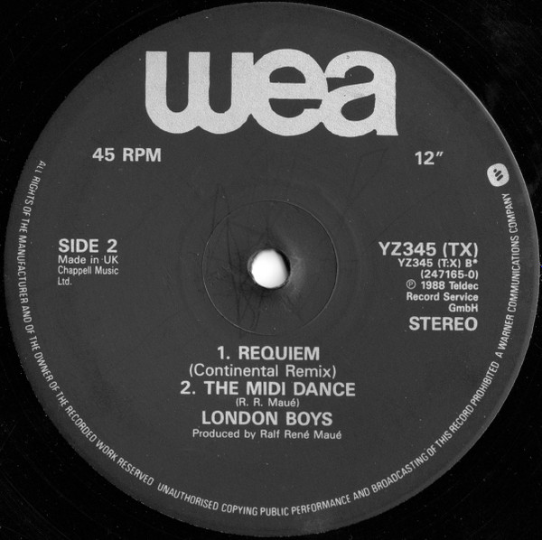 London Boys - Requiem | WEA (YZ345 (TX)) - 4