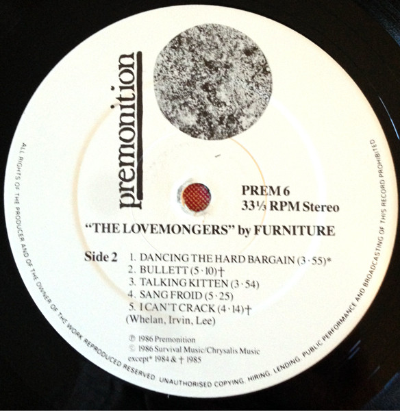 Furniture - The Lovemongers | Premonition Records (PREM 6) - 4 Furniture - The Lovemongers | Premonition Records (PREM 6) - 4