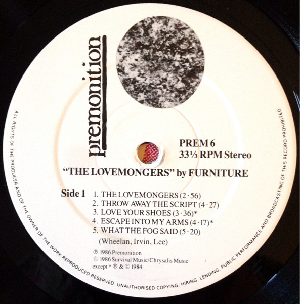 Furniture - The Lovemongers | Premonition Records (PREM 6) - 3 Furniture - The Lovemongers | Premonition Records (PREM 6) - 3