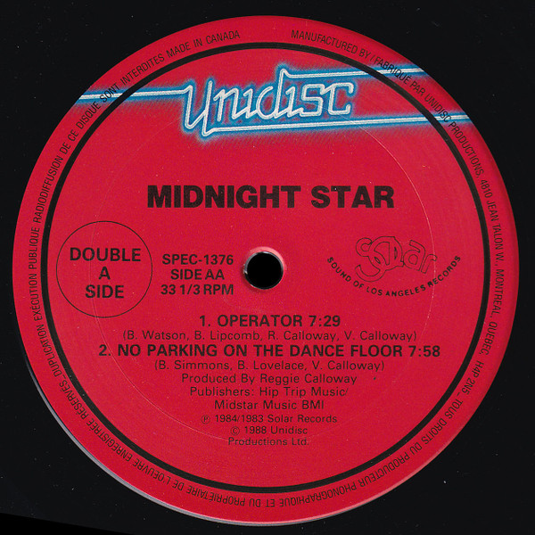 Midnight Star - Freak-A-Zoid / Operator / No Parking On The Dance Floor | Unidisc (SPEC-1376) - 2