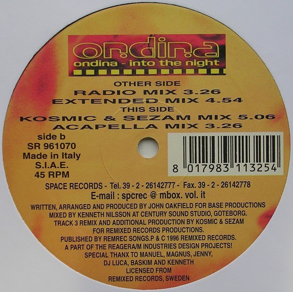 Ondina - Into The Night | Space Records (SR 961070) - 3