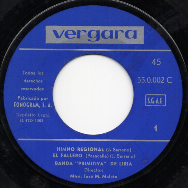 Banda Primitiva De Liria - Valencia, Fallas Y Música | Vergara (55.0.002 C) - 3