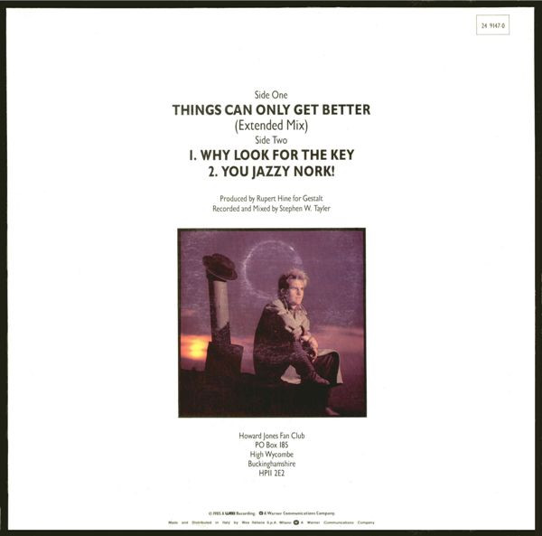 Howard Jones - Things Can Only Get Better (Extended Mix) | WEA (24 9147-0) - main Howard Jones - Things Can Only Get Better (Extended Mix) | WEA (24 9147-0) - main