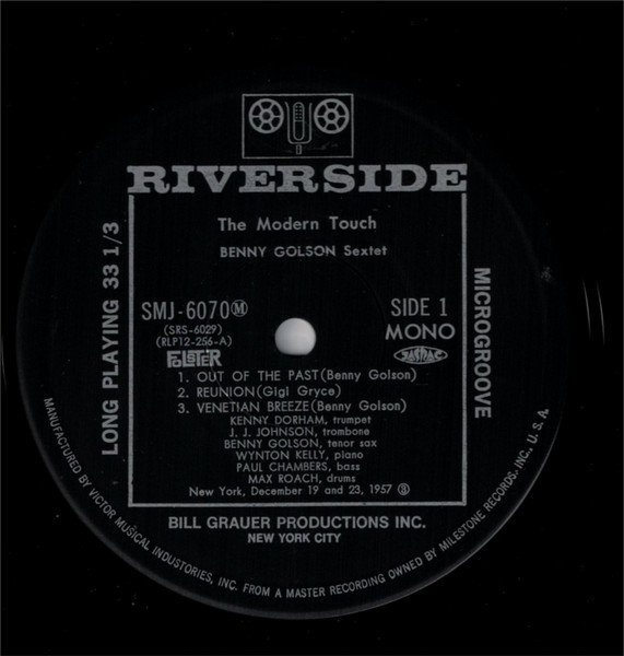 Benny Golson Sextet - The Modern Touch | Riverside Records (SMJ-6070M) - 2 Benny Golson Sextet - The Modern Touch | Riverside Records (SMJ-6070M) - 2