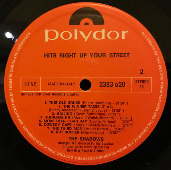 The Shadows - Hits Right Up Your Street | Polydor (2883 620) - 4