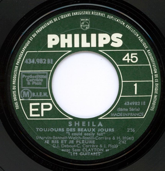 Sheila - Toujours Des Beaux Jours | Philips (434 982 BE) - 3
