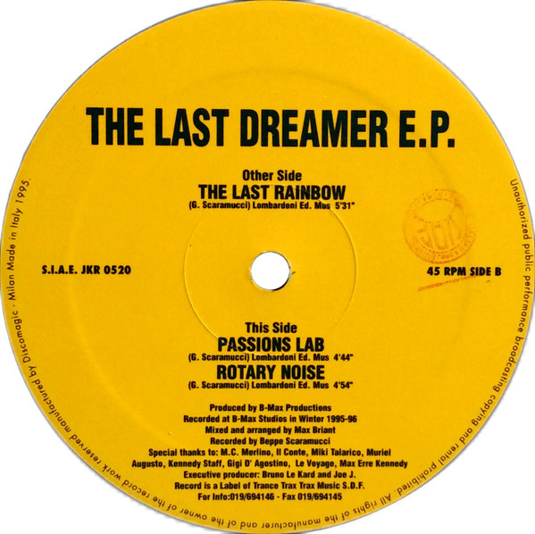 The Last Dreamer - The Last Dreamer E.P. | J.K.R. Records (JKR 0520)