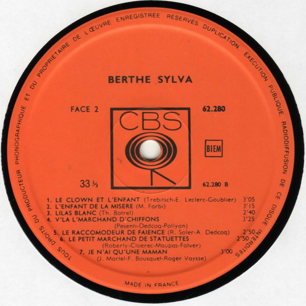 Berthe Sylva - Mon Vieux Pataud | CBS (62 280) - 4