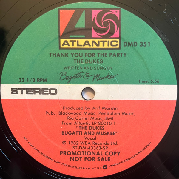 The Dukes - Mystery Girl | Atlantic (DMD 351) - 2 The Dukes - Mystery Girl | Atlantic (DMD 351) - 2