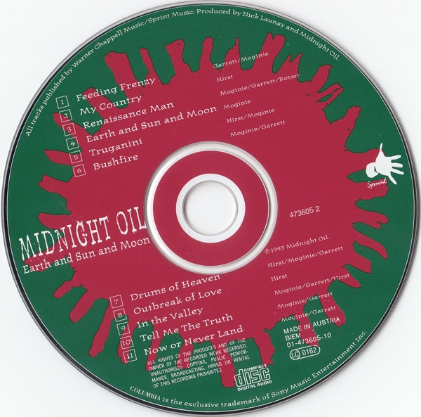 Midnight Oil - Earth And Sun And Moon | Columbia (COL 473605 2) - 3