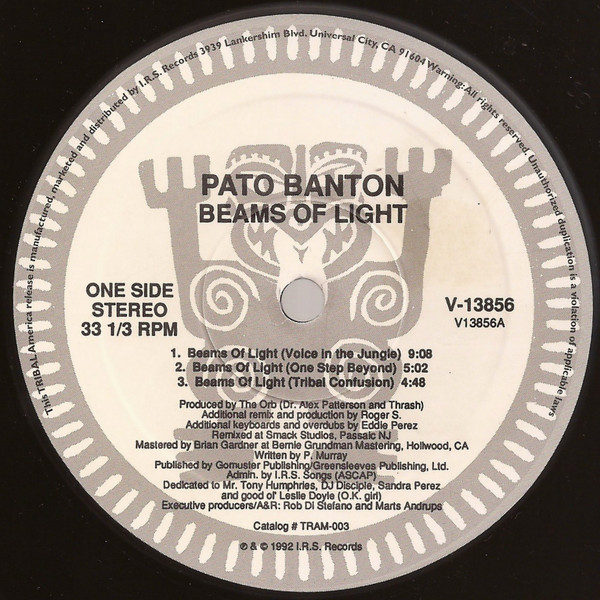 Pato Banton - Beams Of Light | TRIBAL America (V-13856) - main