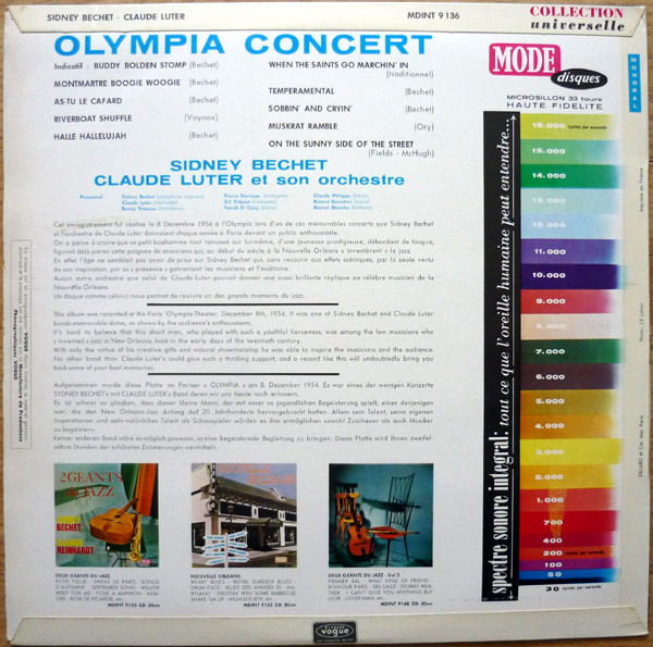 Sidney Bechet - Claude Luter Et Son Orchestre - Olympia Concert | Mode Disques (MDINT 9 136) - 2 Sidney Bechet - Claude Luter Et Son Orchestre - Olympia Concert | Mode Disques (MDINT 9 136) - 2