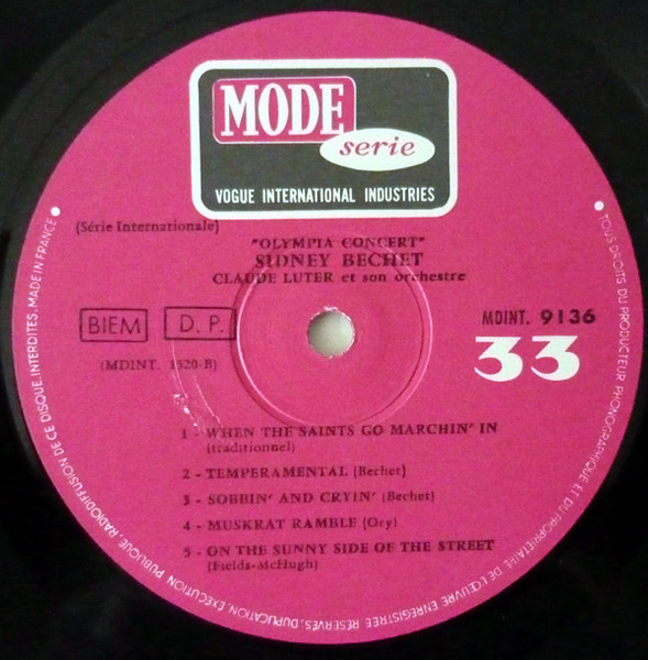 Sidney Bechet - Claude Luter Et Son Orchestre - Olympia Concert | Mode Disques (MDINT 9 136) - 4 Sidney Bechet - Claude Luter Et Son Orchestre - Olympia Concert | Mode Disques (MDINT 9 136) - 4
