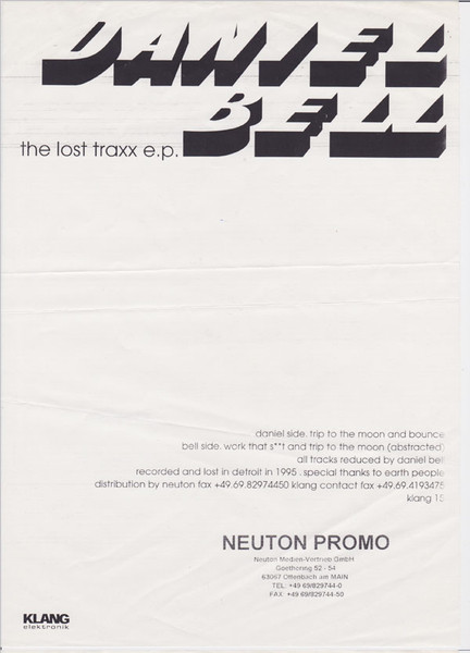 Daniel Bell - The Lost Traxx E.P. | Klang Elektronik (KLANG 15) - 3 Daniel Bell - The Lost Traxx E.P. | Klang Elektronik (KLANG 15) - 3
