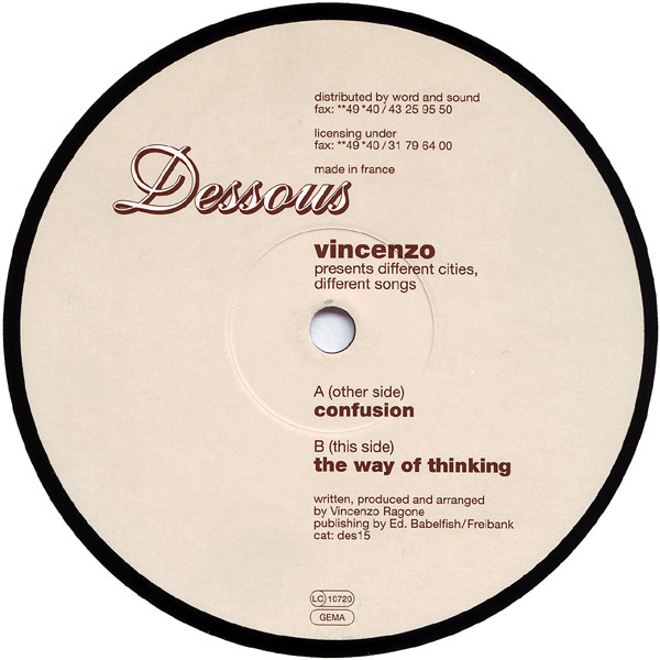 Vincenzo - Different Cities, Different Songs | Dessous Recordings (des15)