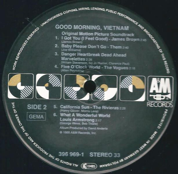 Various - Good Morning, Vietnam (The Original Motion Picture Soundtrack) | A&M Records (396 969-1) - 4 Various - Good Morning, Vietnam (The Original Motion Picture Soundtrack) | A&M Records (396 969-1) - 4