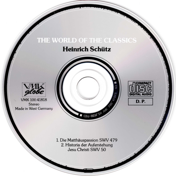 Heinrich Schütz - Die Matthäuspassion SWV 479 / Historia Der Auferstehung Jesu Christi SWV 50 | VMK Globe (VMK 100.41818) - 3