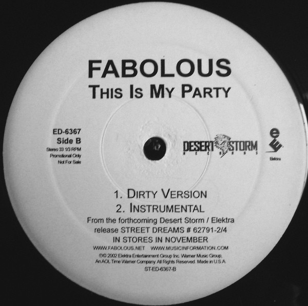 Fabolous - This Is My Party | Elektra (ED-6367) - 2 Fabolous - This Is My Party | Elektra (ED-6367) - 2