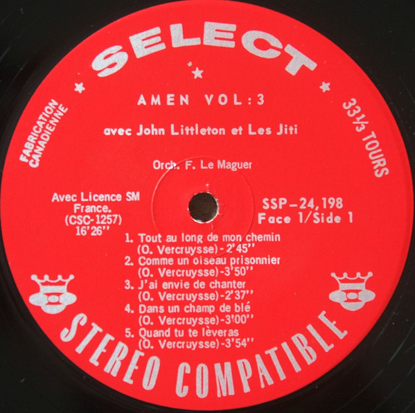 John Littleton Et Les Jiti - Amen No.3 [Vinyl] | Select (SSP-24.198) - 3