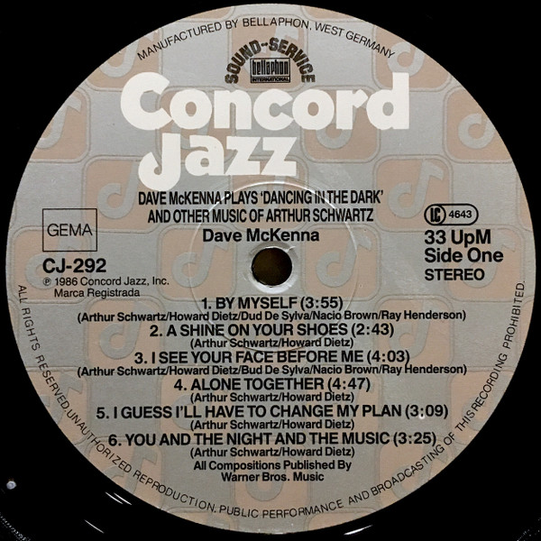 Dave McKenna - Dancing In The Dark (And Other Music Of Arthur Schwartz) | Concord Jazz (CJ-292) - 3