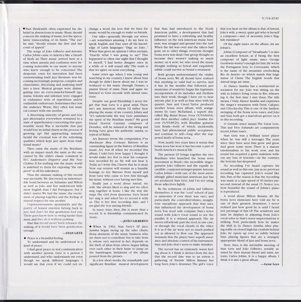 Stan Getz / João Gilberto Featuring Antonio Carlos Jobim - Getz / Gilberto | Analogue Productions (AP-8545) - 2