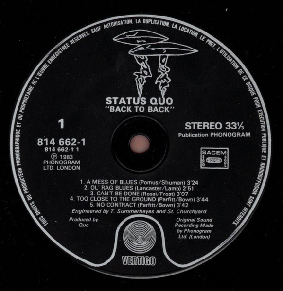 Status Quo - Back To Back | Vertigo (814 662-1) - 3