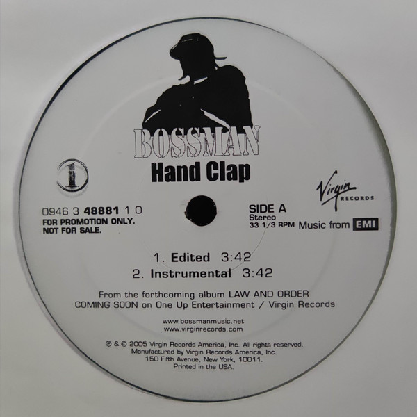 Bossman - Hand Clap | Virgin Records America, Inc. (0946 3 48881 1 0) - 2 Bossman - Hand Clap | Virgin Records America, Inc. (0946 3 48881 1 0) - 2