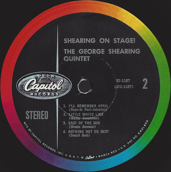 The George Shearing Quintet - Shearing On Stage! | Capitol Records (ST 1187) - 4 The George Shearing Quintet - Shearing On Stage! | Capitol Records (ST 1187) - 4