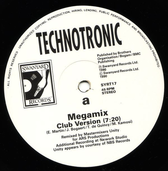 Technotronic - Megamix | Swanyard Records Ltd (SYRT17) - 3