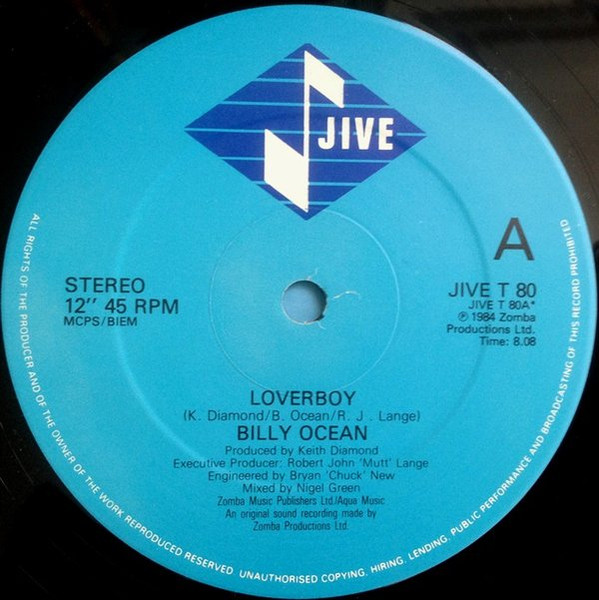 Billy Ocean - Loverboy (12" - Limited Edition) [Vinyl] | Jive (JIVE T 80) - 3