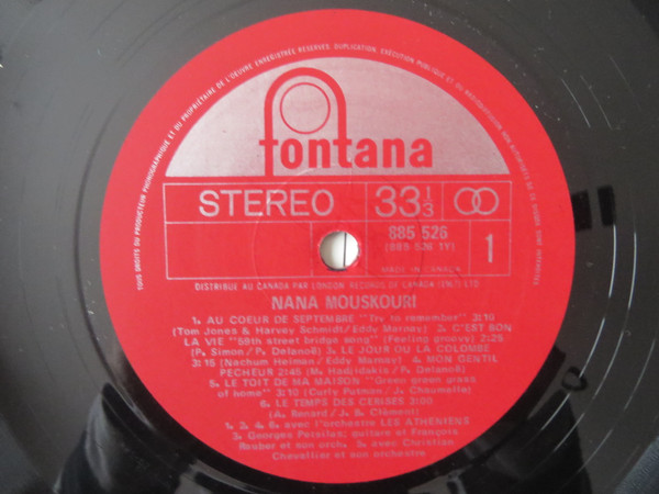 Nana Mouskouri - Le Jour Où La Colombe... | Fontana (885.526) - 3 Nana Mouskouri - Le Jour Où La Colombe... | Fontana (885.526) - 3