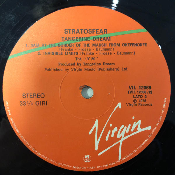 Tangerine Dream - Stratosfear | Virgin (VIL 12068) - 3 Tangerine Dream - Stratosfear | Virgin (VIL 12068) - 3