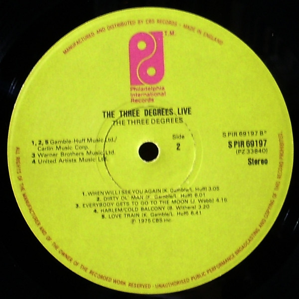 The Three Degrees - The Three Degrees Live | Philadelphia International Records (S PIR 69197) - 2
