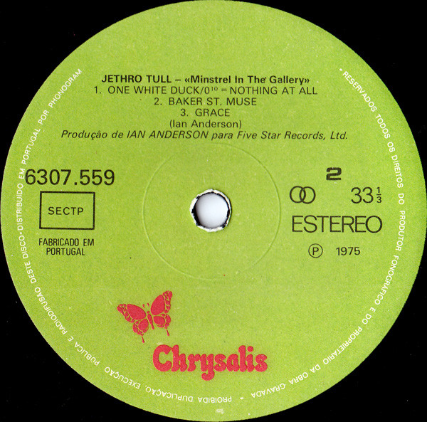 Jethro Tull - Minstrel In The Gallery | Chrysalis (6307 559) - 4