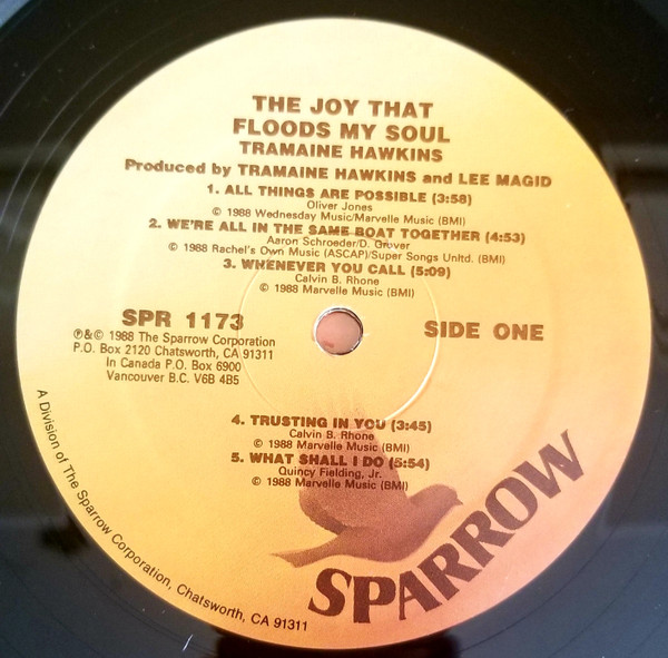 Tramaine Hawkins - The Joy That Floods My Soul | Sparrow Records (SPR 1173) - 3