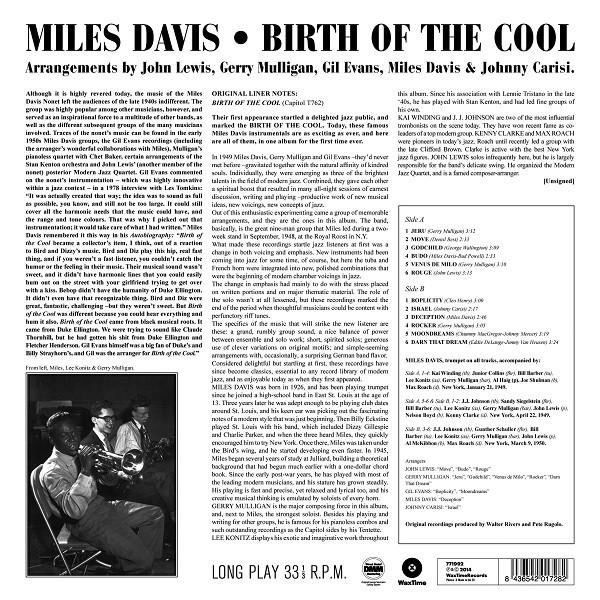 Miles Davis - Birth Of The Cool | WaxTime (771992) - 2 Miles Davis - Birth Of The Cool | WaxTime (771992) - 2