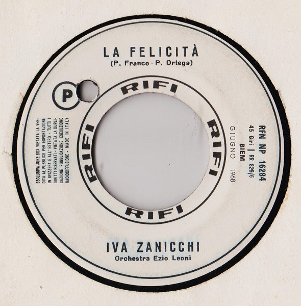 I Giganti / Iva Zanicchi - Summertime / La Felicità | Rifi (RFN NP 16284) - 2