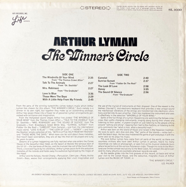 Arthur Lyman - The Winner's Circle | HiFi Records (SL-1039) - 2