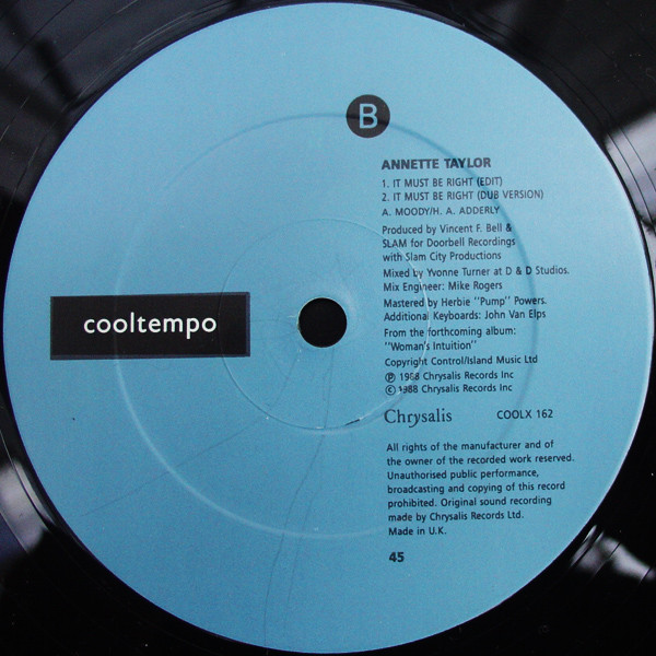 Annette Taylor - It Must Be Right | Cooltempo (COOLX 162) - 4