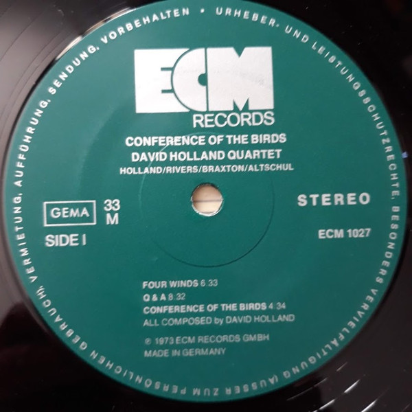 David Holland Quartet - Conference Of The Birds | ECM Records (ECM 1027 ST) - 3 David Holland Quartet - Conference Of The Birds | ECM Records (ECM 1027 ST) - 3