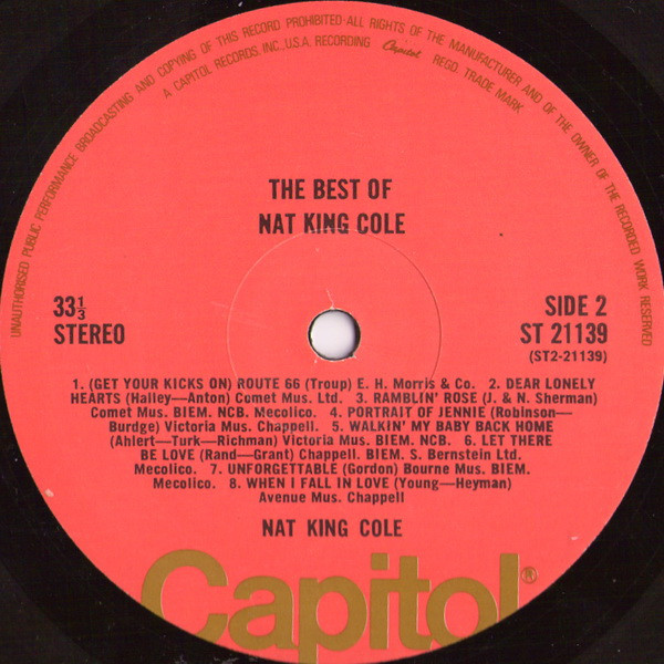 Nat King Cole - The Best Of Nat King Cole | Capitol Records (ST 21139) - 4 Nat King Cole - The Best Of Nat King Cole | Capitol Records (ST 21139) - 4