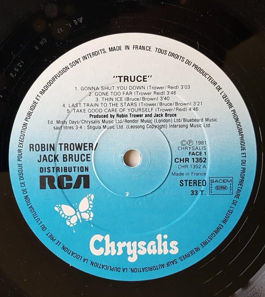 Robin Trower / Jack Bruce - Truce | Chrysalis (204 393) - 3