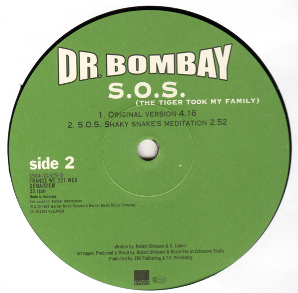 Dr. Bombay - S.O.S. (The Tiger Took My Family) | WEA (3984-24929-0) - 2 Dr. Bombay - S.O.S. (The Tiger Took My Family) | WEA (3984-24929-0) - 2